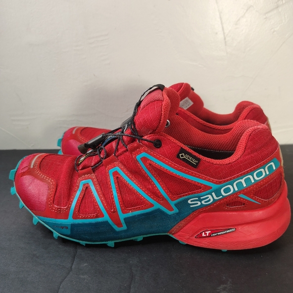 Salomon Speedcross 4 GTX Trail Running Shoes Mens Size 8.5 Red Blue Goretex - Picture 7 of 13